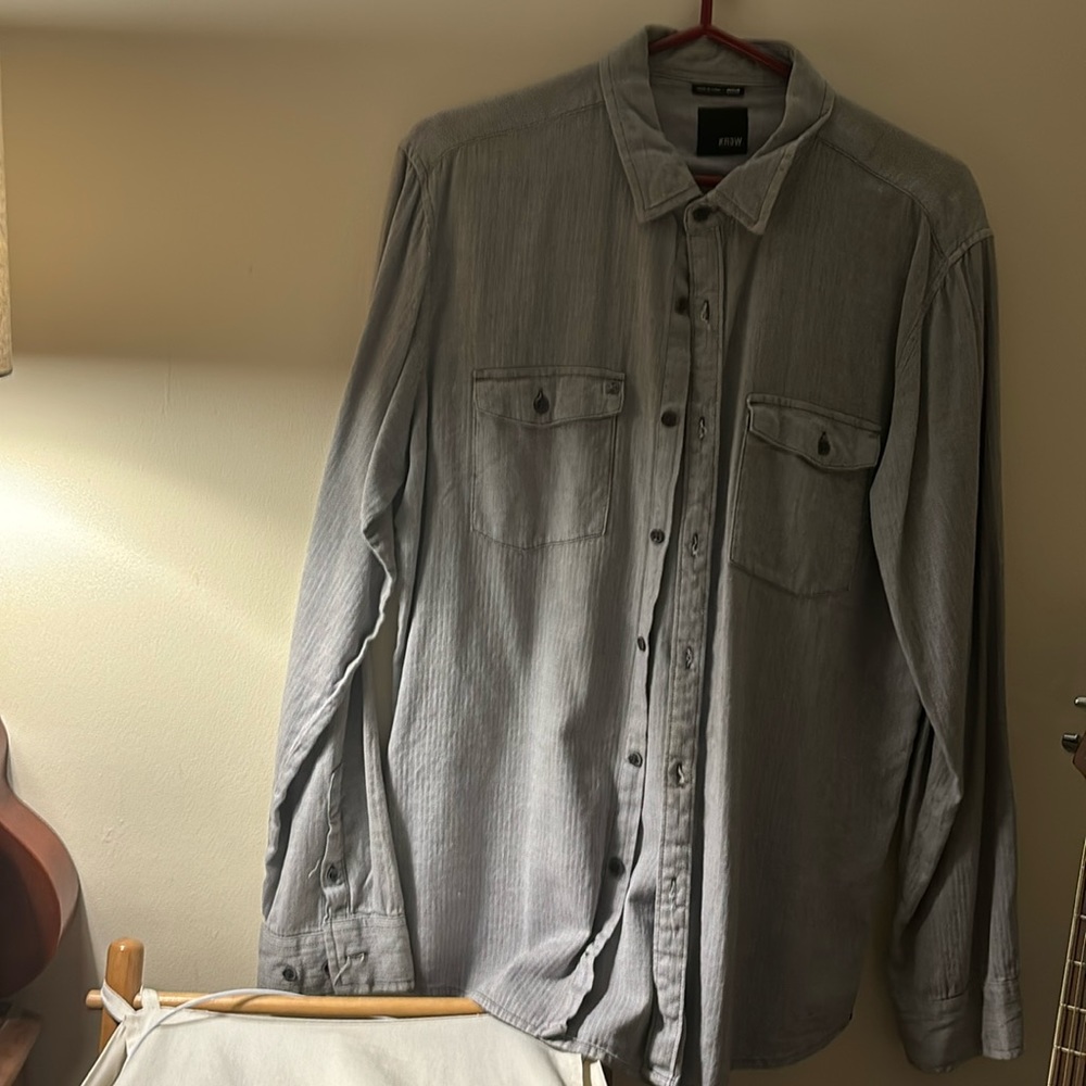 KR3W Brand button down shirt,size medium,  light grey